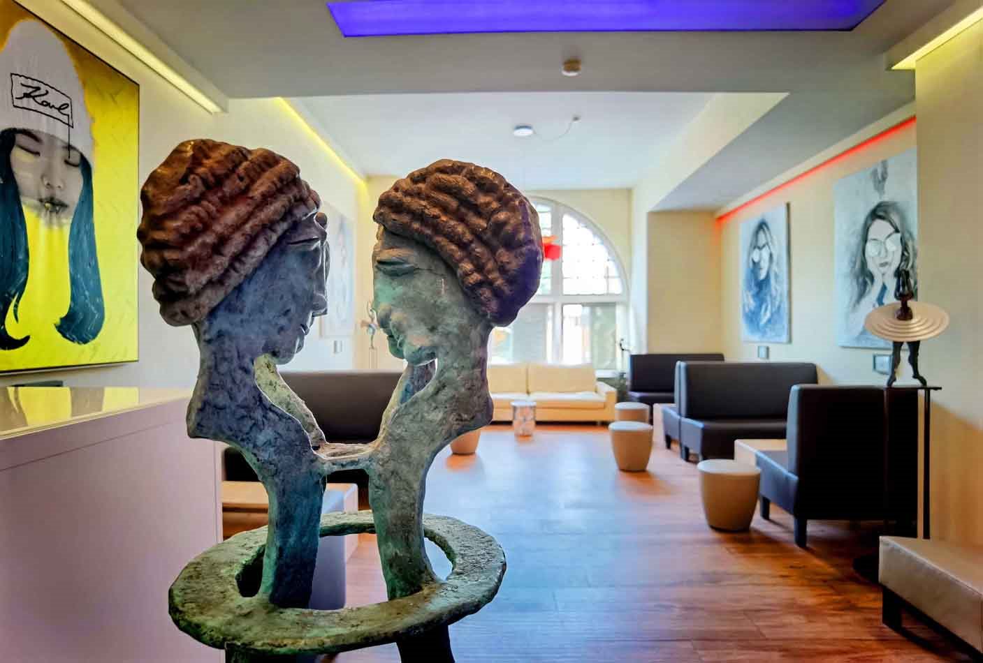Art collection in the hotel lounge