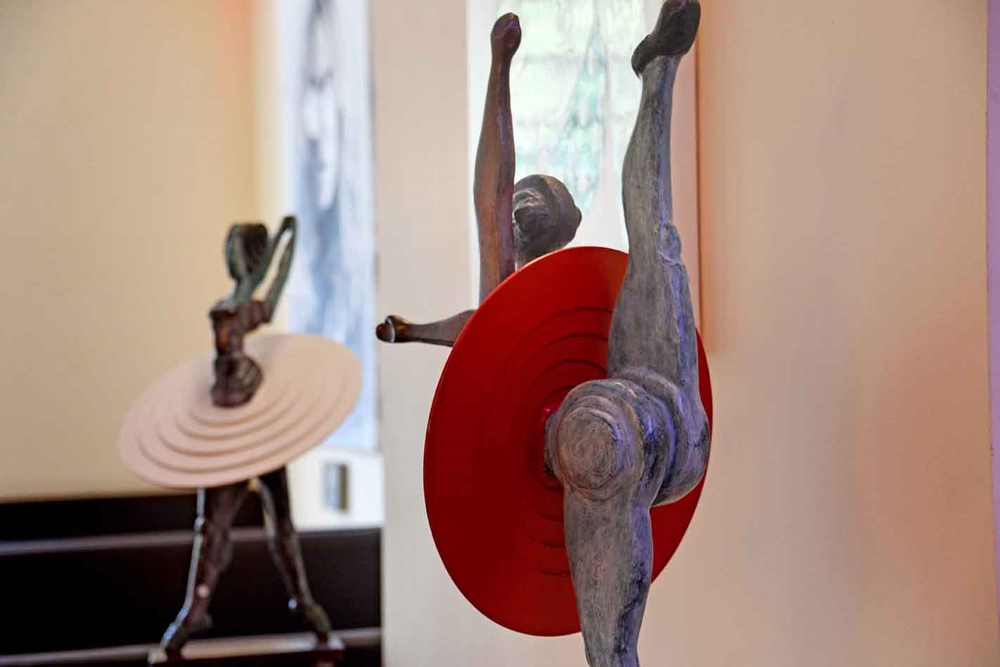 Sculptures displayed in the hotel