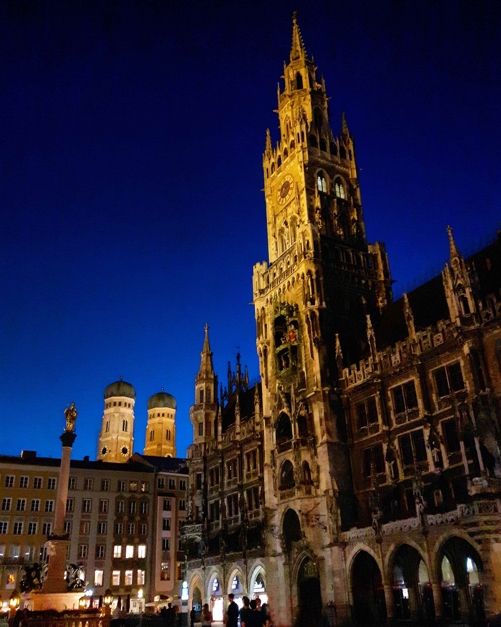 Munich town hall at night